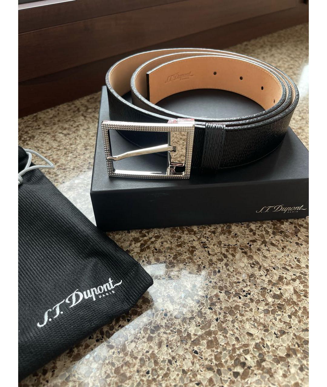 DUPONT Черный кожаный ремень, фото 4