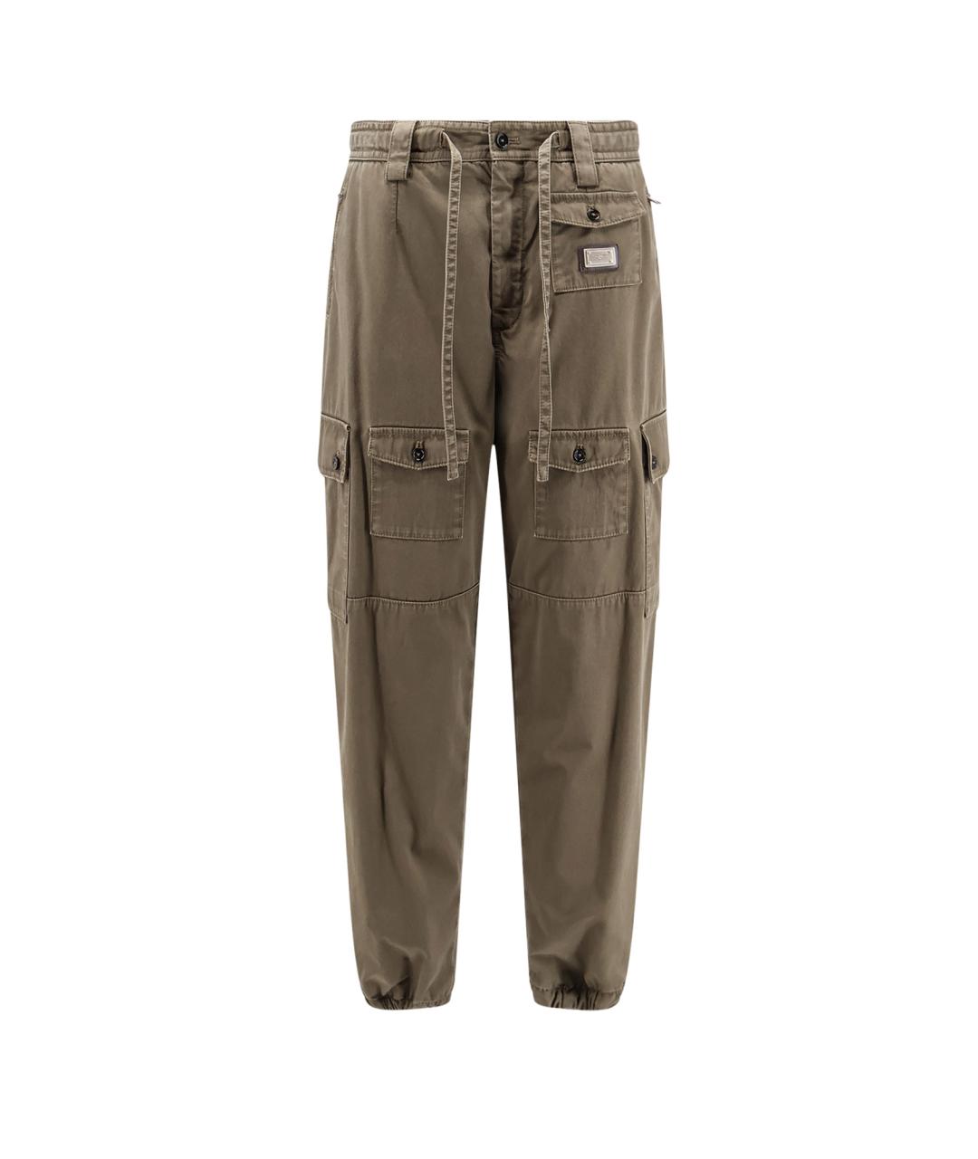 DOLCE&GABBANA Хаки хлопковые повседневные брюки, фото 1