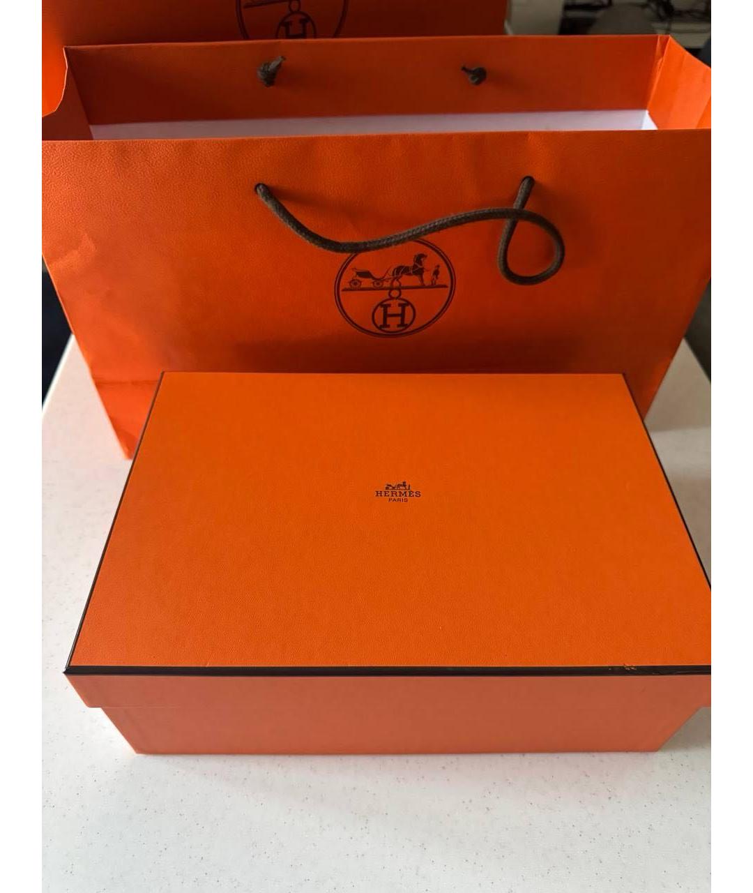 HERMES Черные резиновые шлепанцы, фото 7