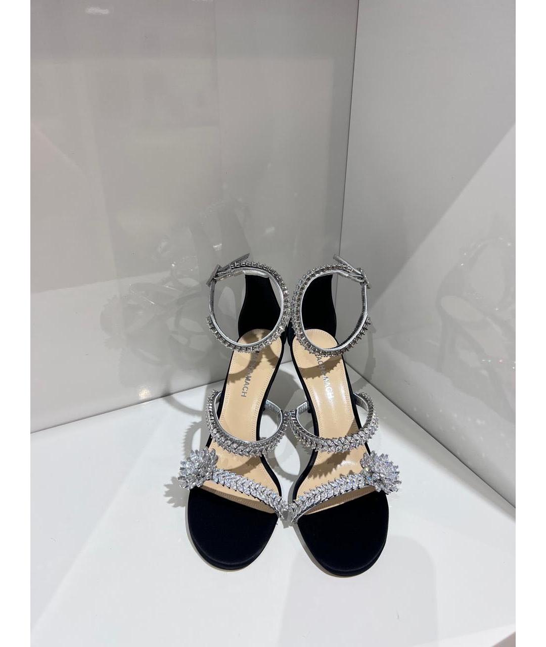 MACH&MACH Черные текстильные босоножки, фото 3