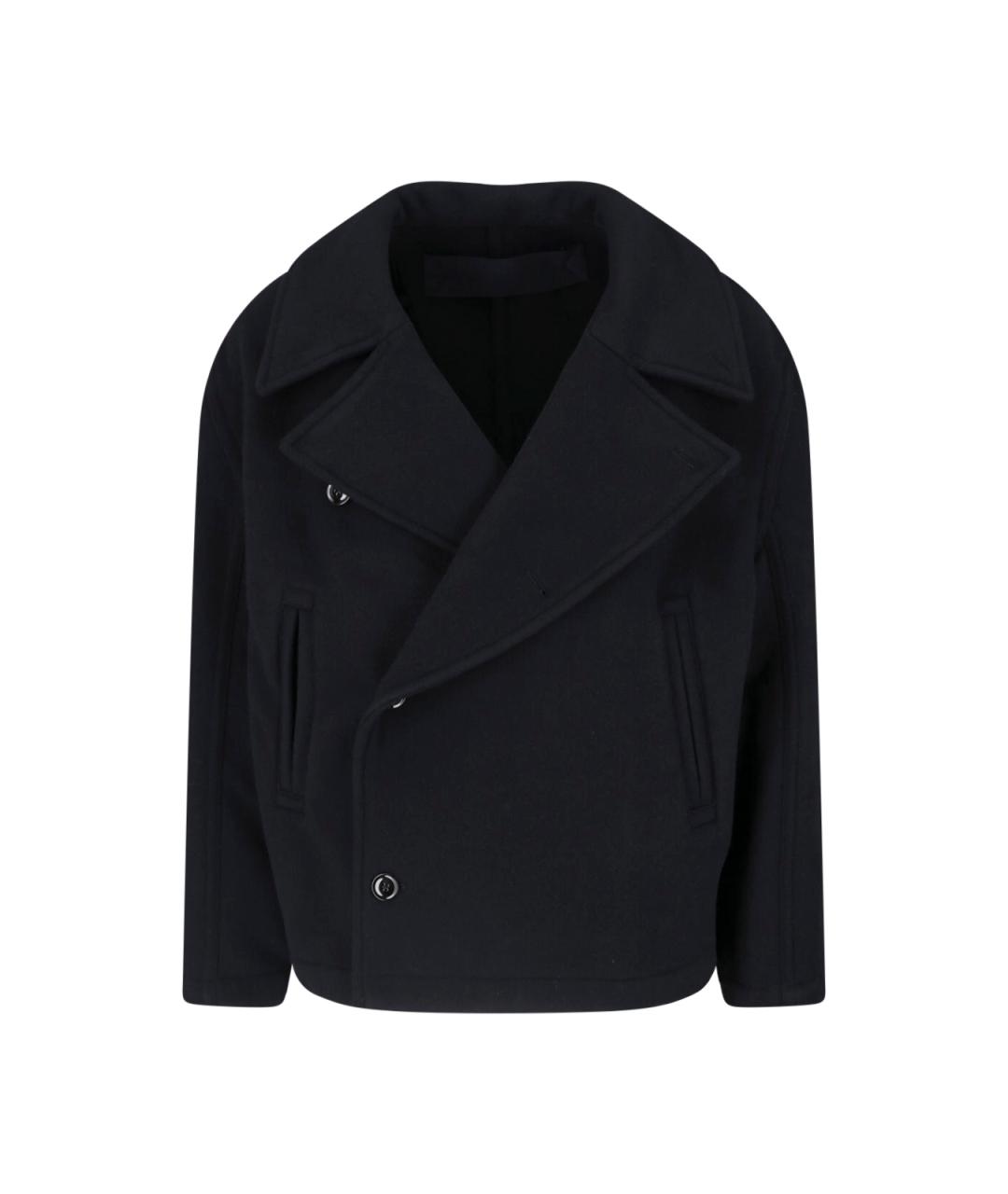 LEMAIRE Черное шерстяное пальто, фото 1