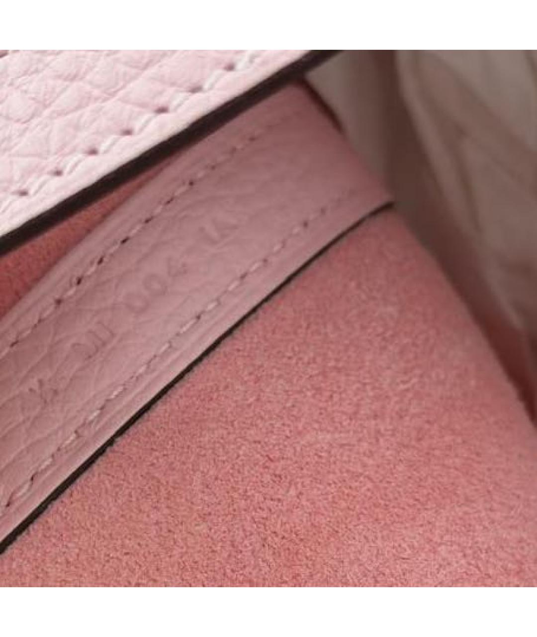 HERMES Розовая кожаная сумка с короткими ручками, фото 5