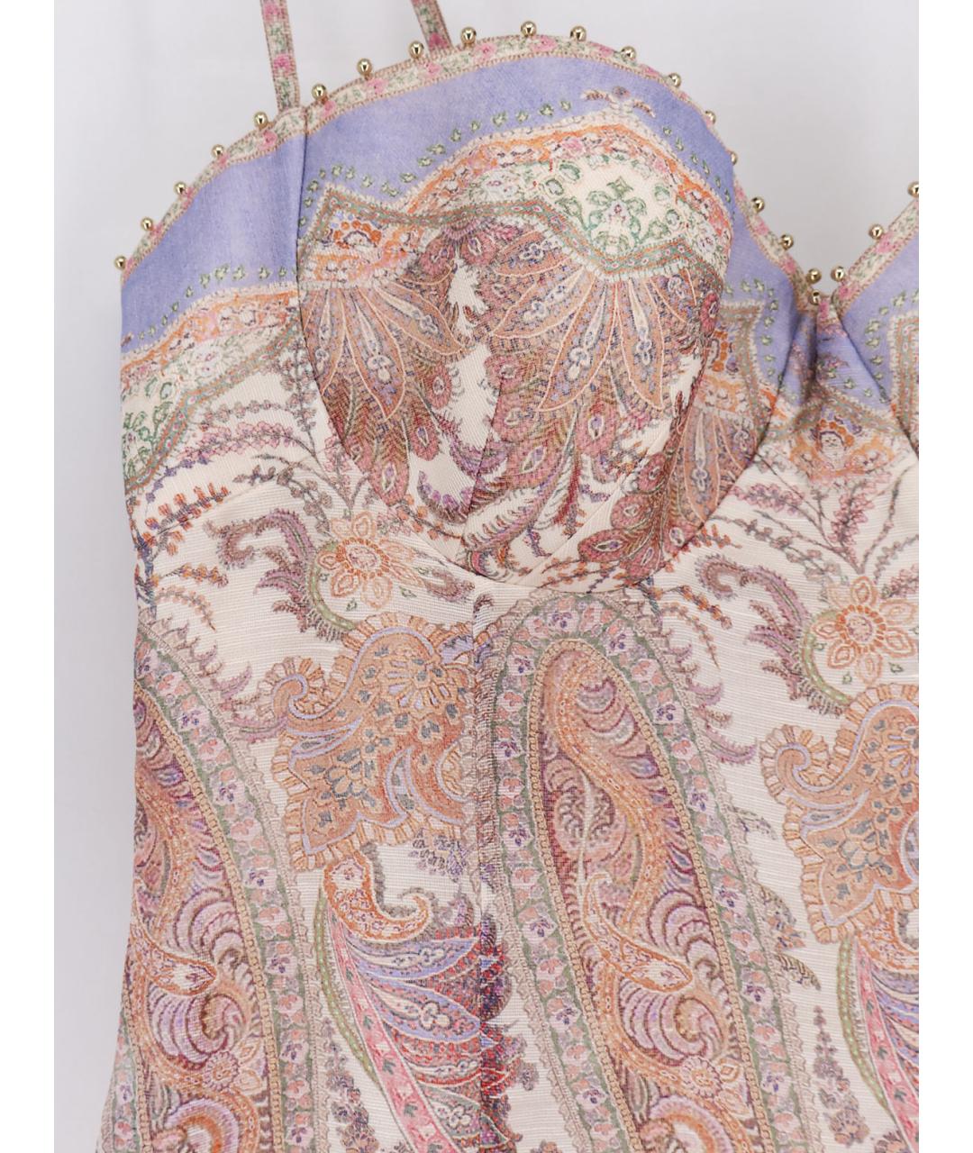 ZIMMERMANN Мульти льняное коктейльное платье, фото 3