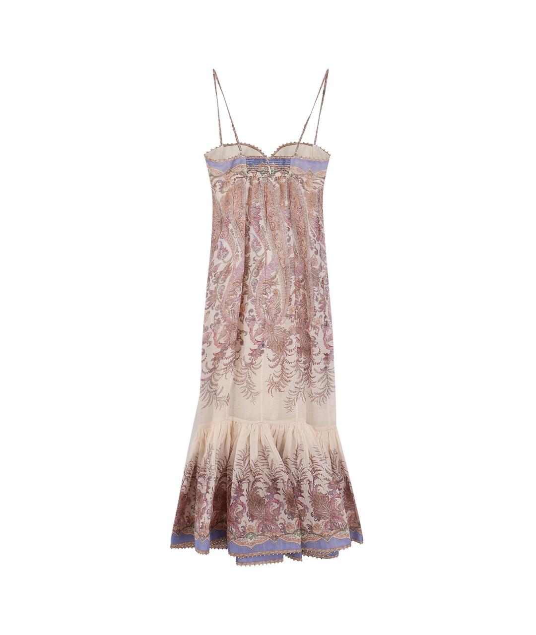 ZIMMERMANN Мульти льняное коктейльное платье, фото 2