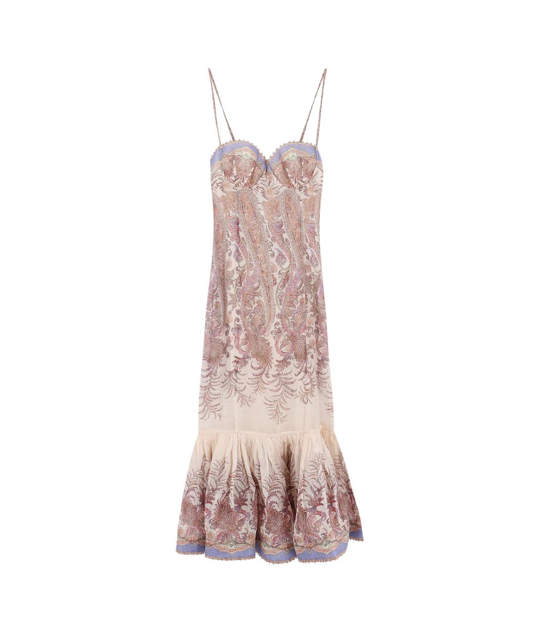 ZIMMERMANN Мульти льняное коктейльное платье, фото 1