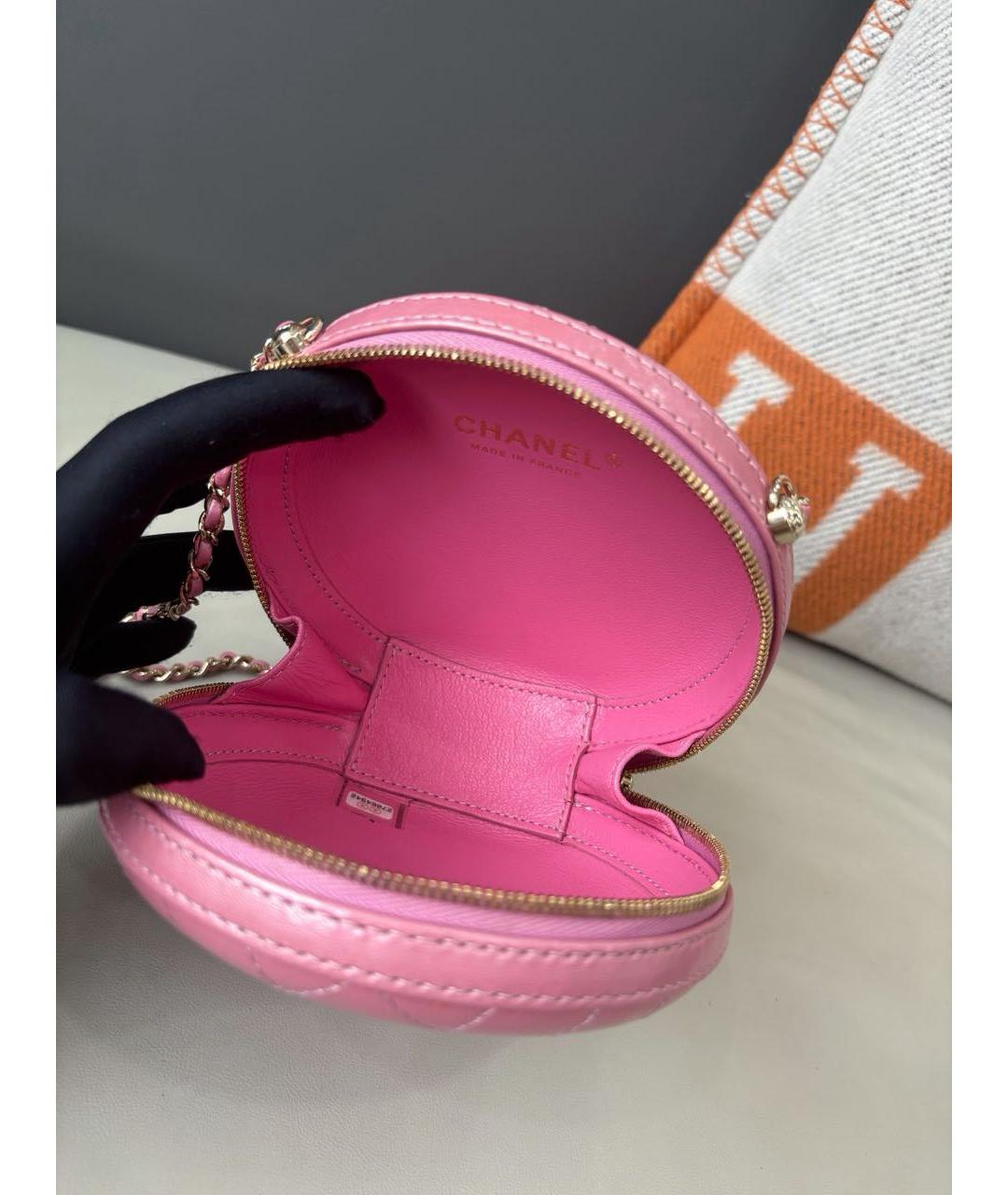 CHANEL Розовая кожаная сумка через плечо, фото 7