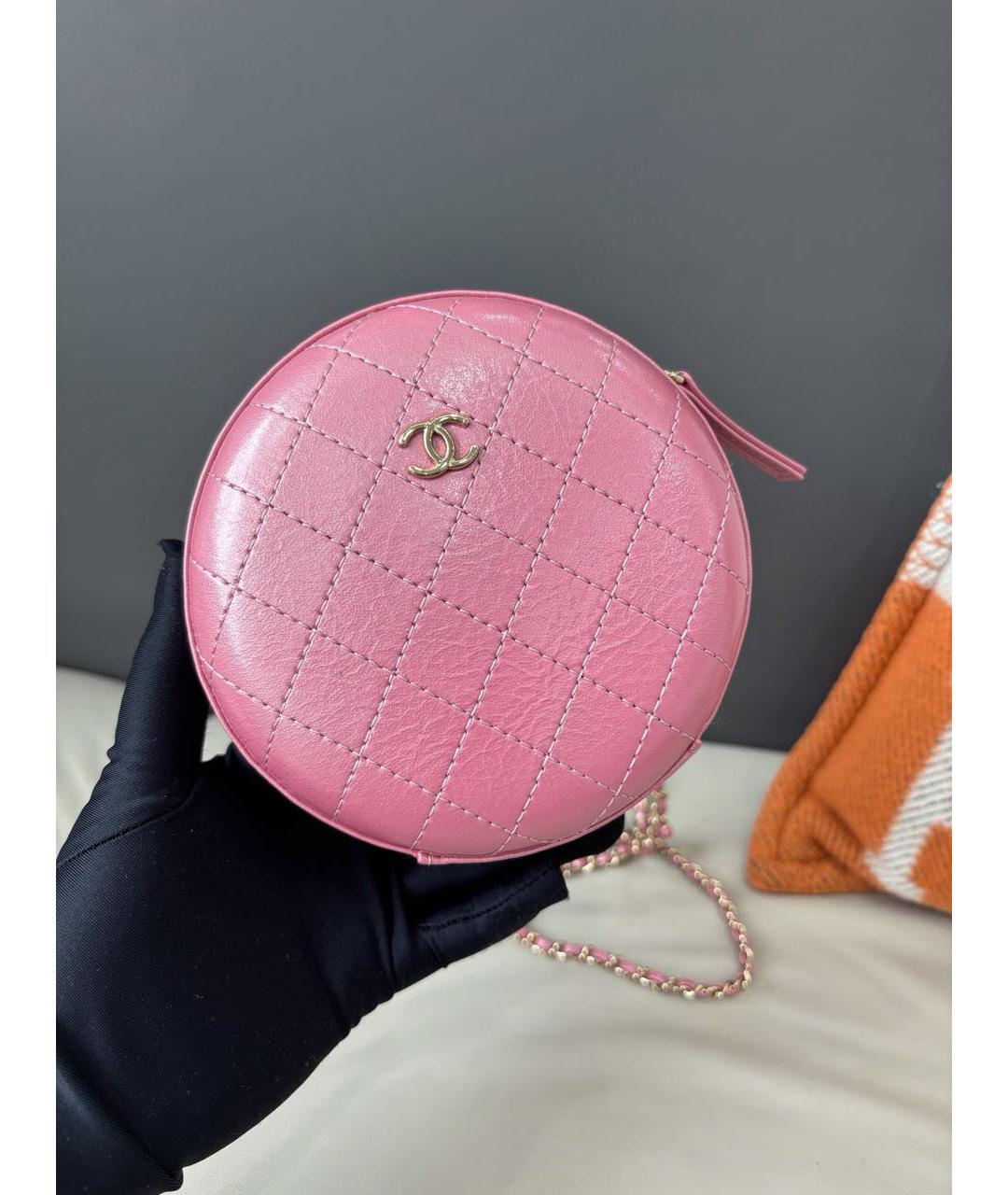 CHANEL Розовая кожаная сумка через плечо, фото 2
