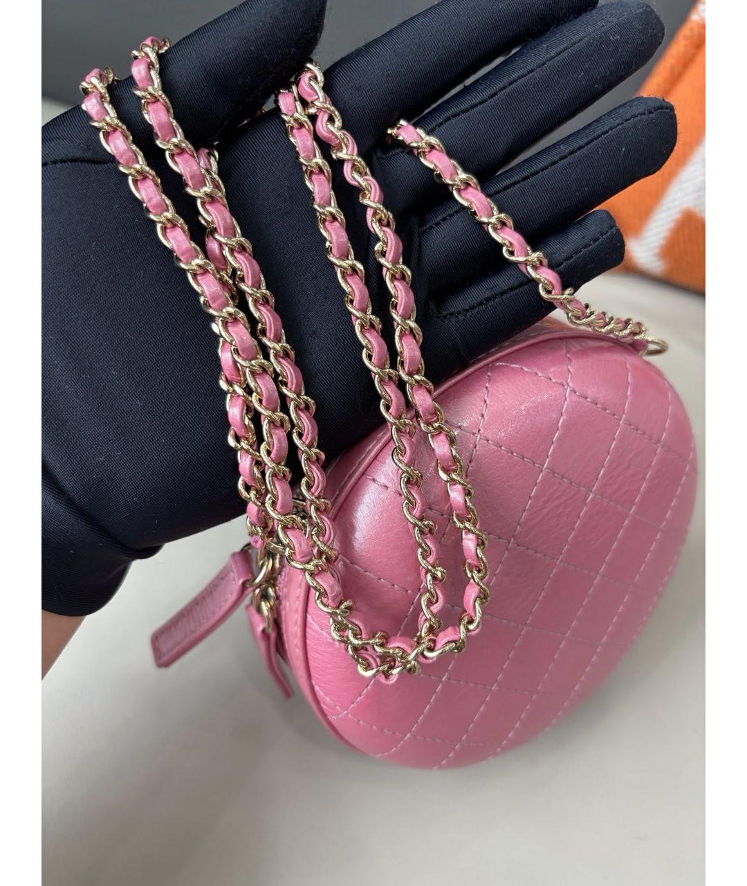CHANEL Розовая кожаная сумка через плечо, фото 8