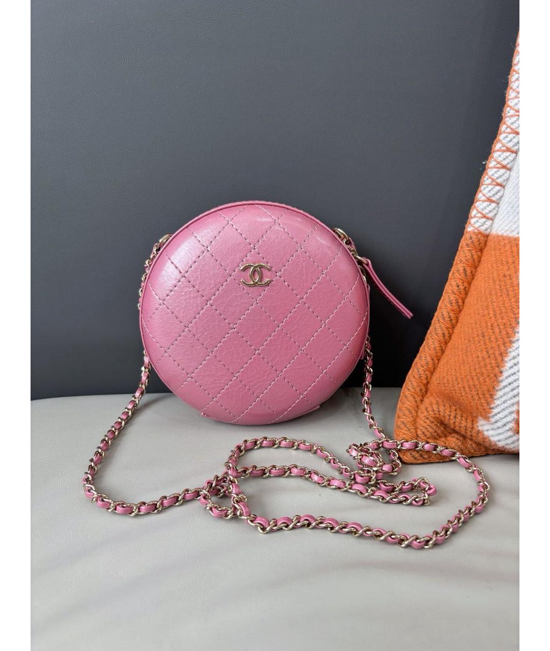 CHANEL Розовая кожаная сумка через плечо, фото 9