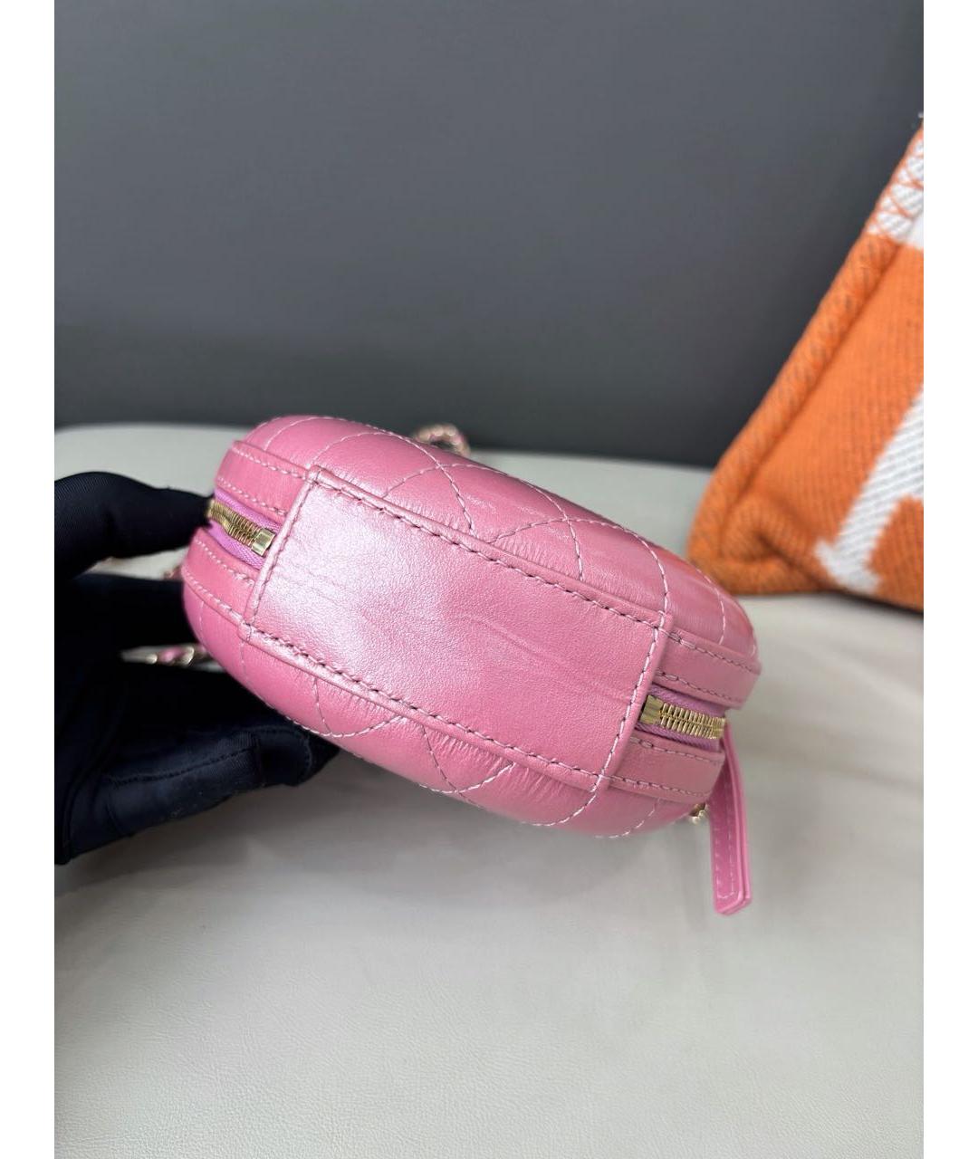 CHANEL Розовая кожаная сумка через плечо, фото 5