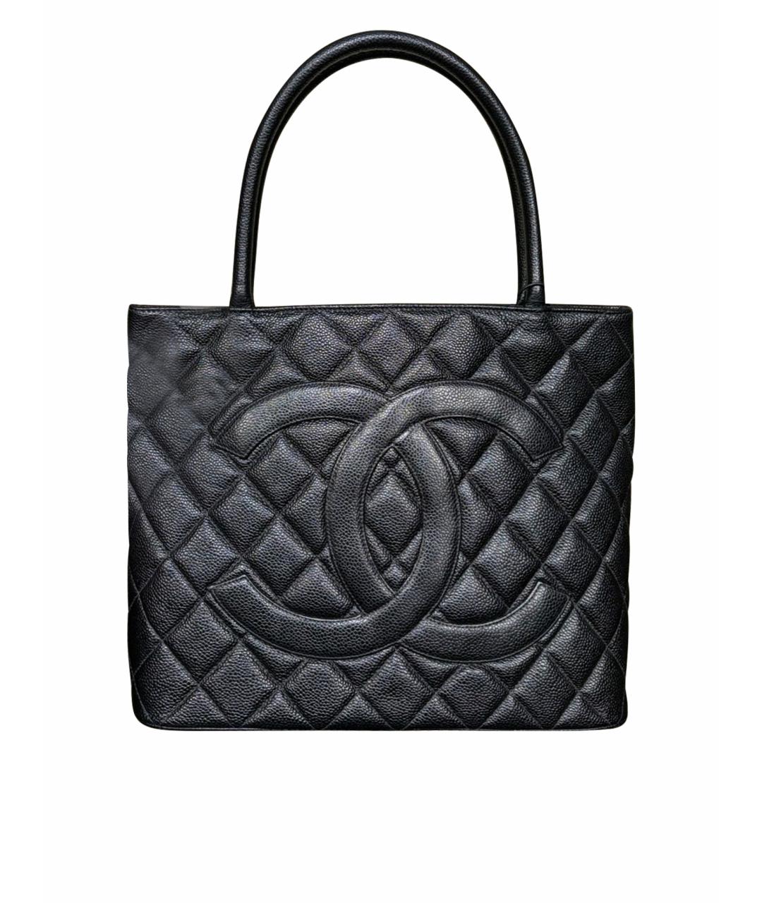 CHANEL Черная кожаная сумка тоут, фото 1