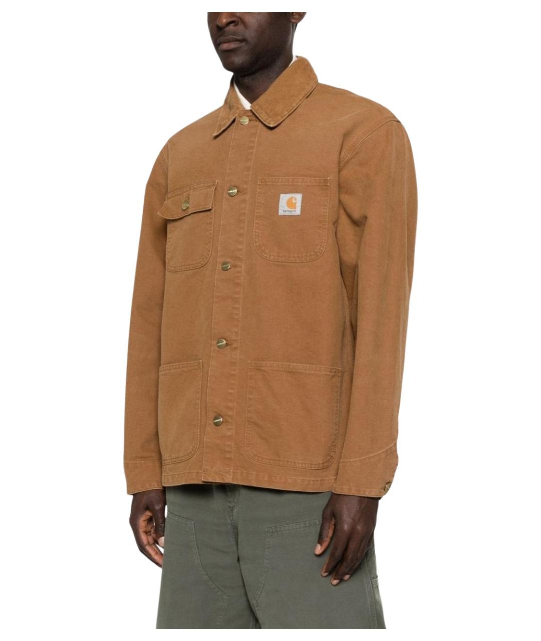 CARHARTT WIP Коричневая хлопковая куртка, фото 4