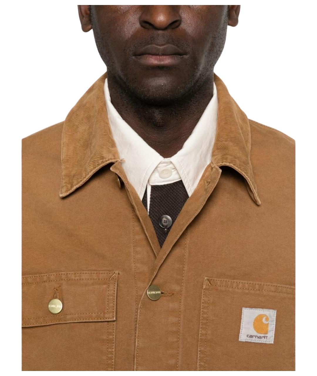 CARHARTT WIP Коричневая хлопковая куртка, фото 3