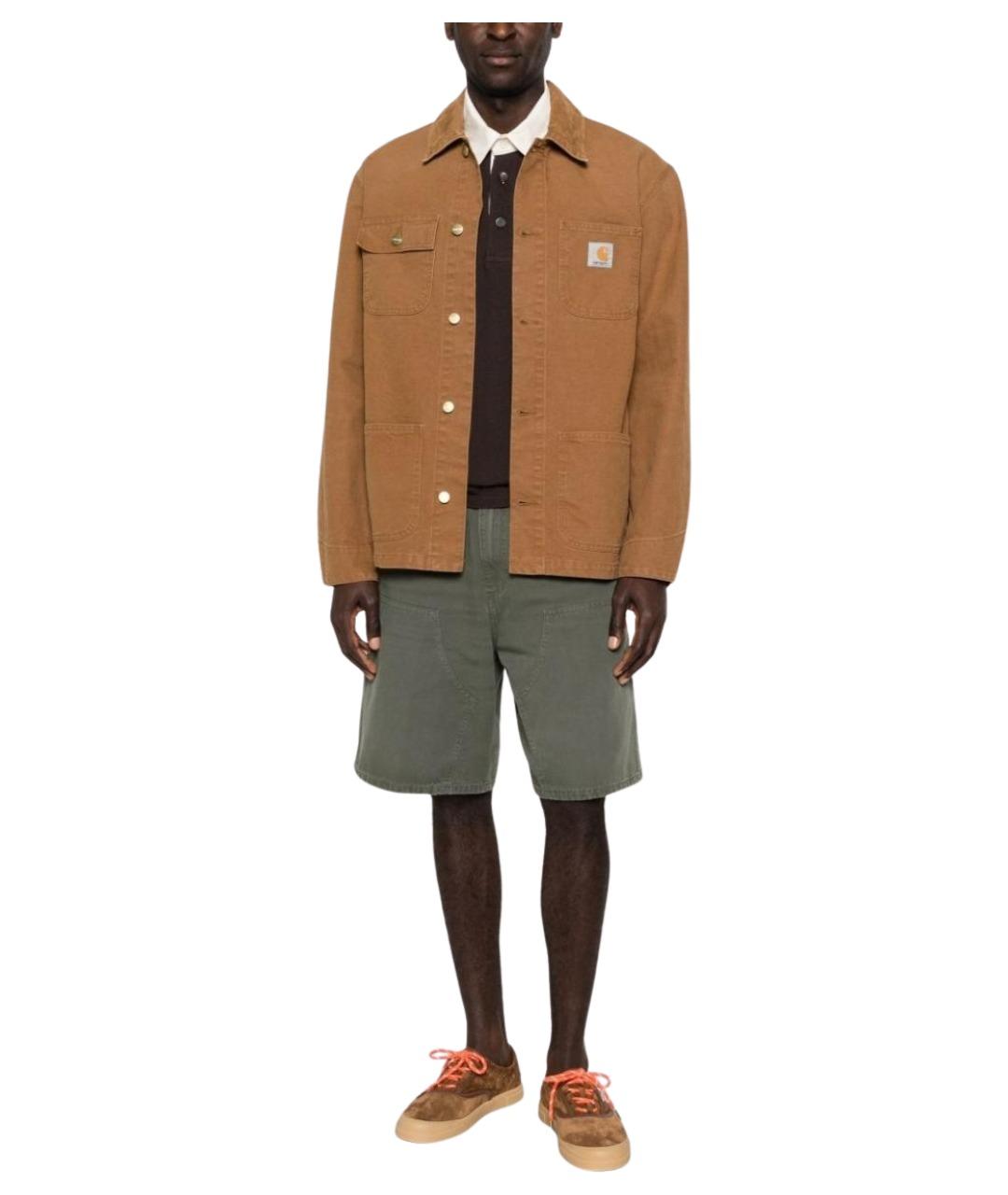 CARHARTT WIP Коричневая хлопковая куртка, фото 2