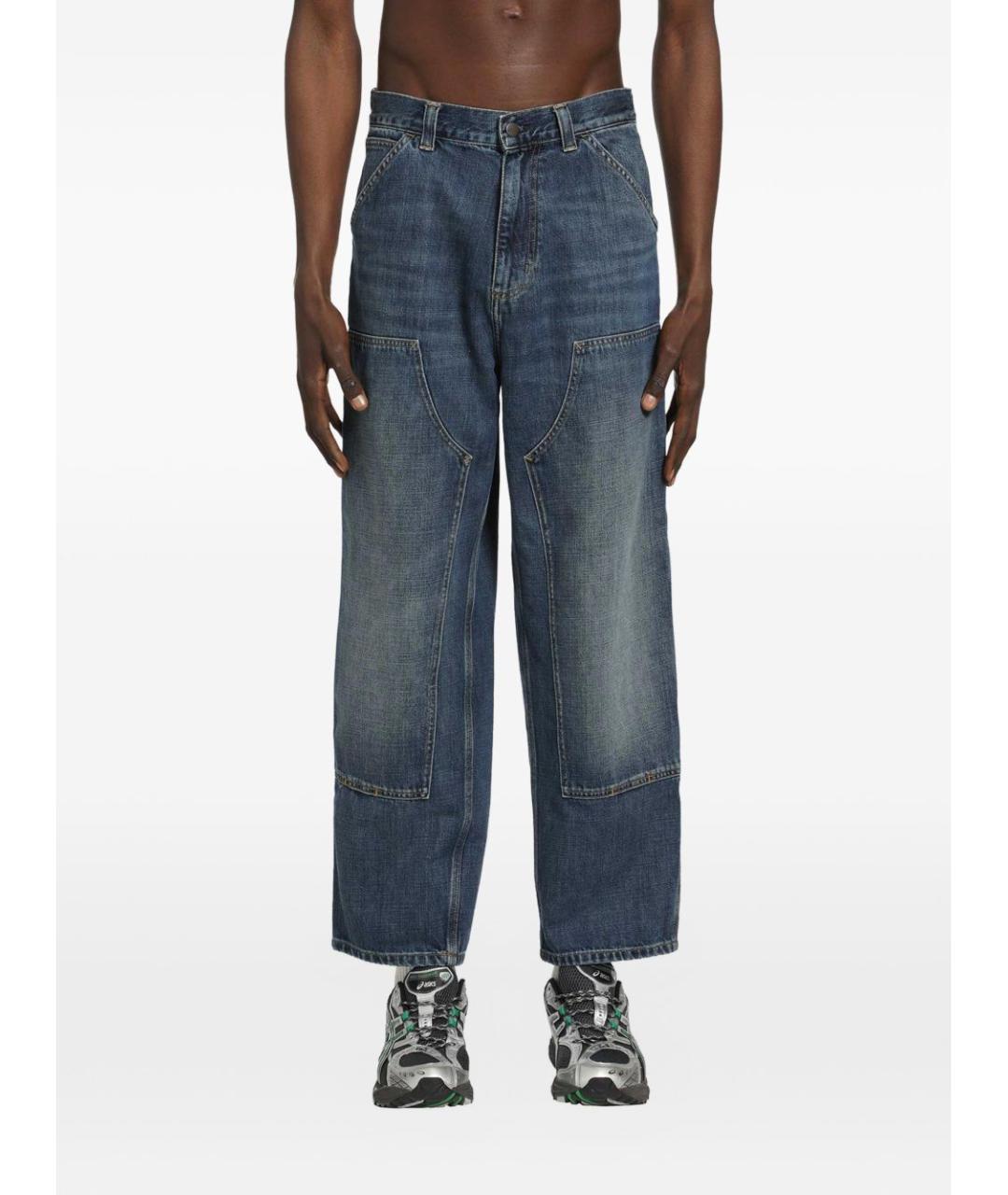 CARHARTT WIP Синие хлопковые прямые джинсы, фото 4