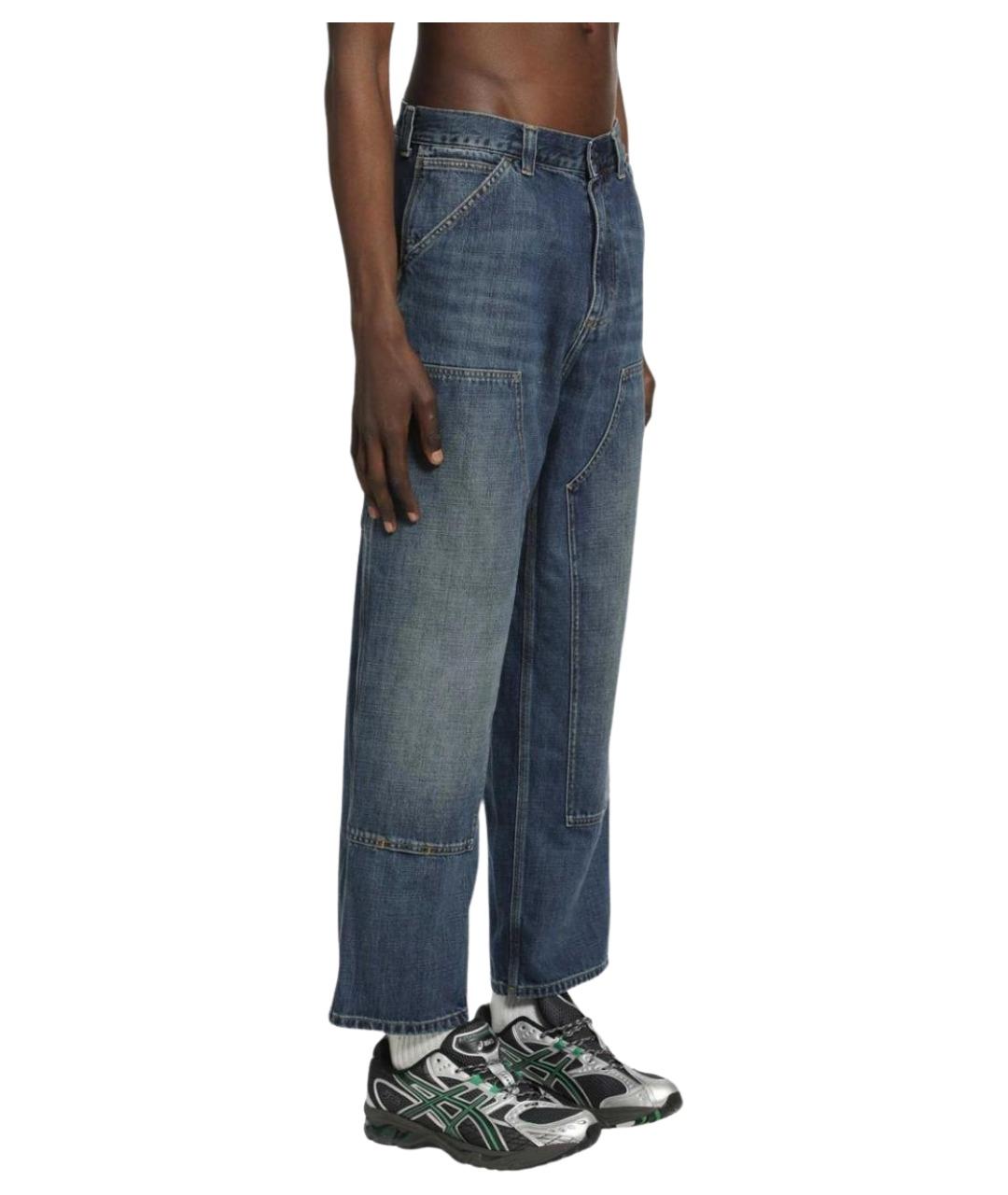 CARHARTT WIP Синие хлопковые прямые джинсы, фото 2
