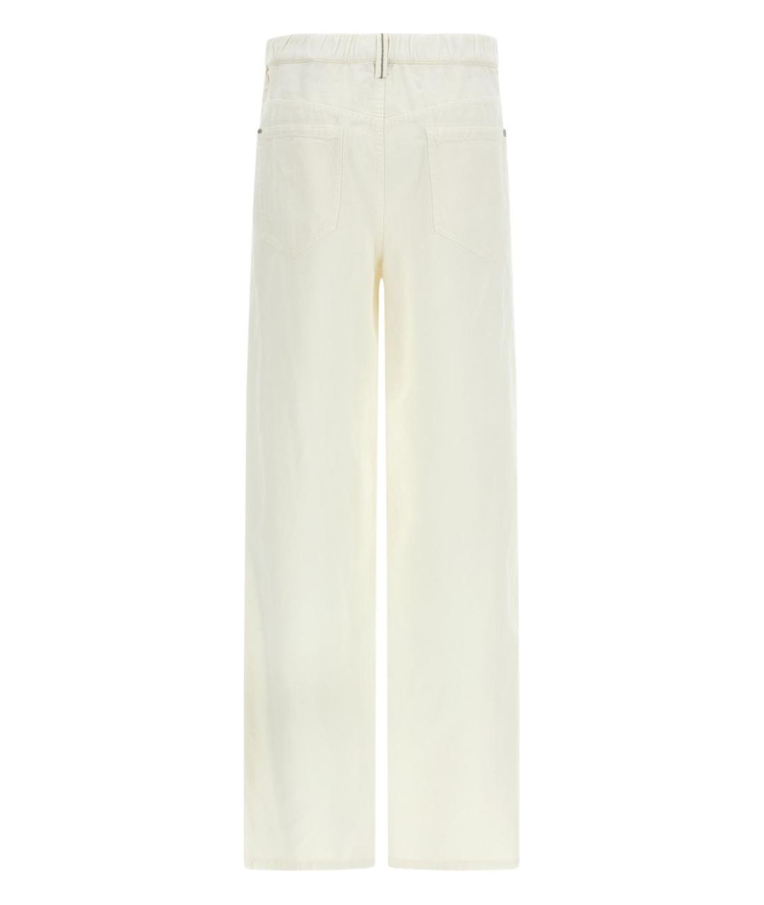 BRUNELLO CUCINELLI Бежевые хлопковые прямые брюки, фото 4