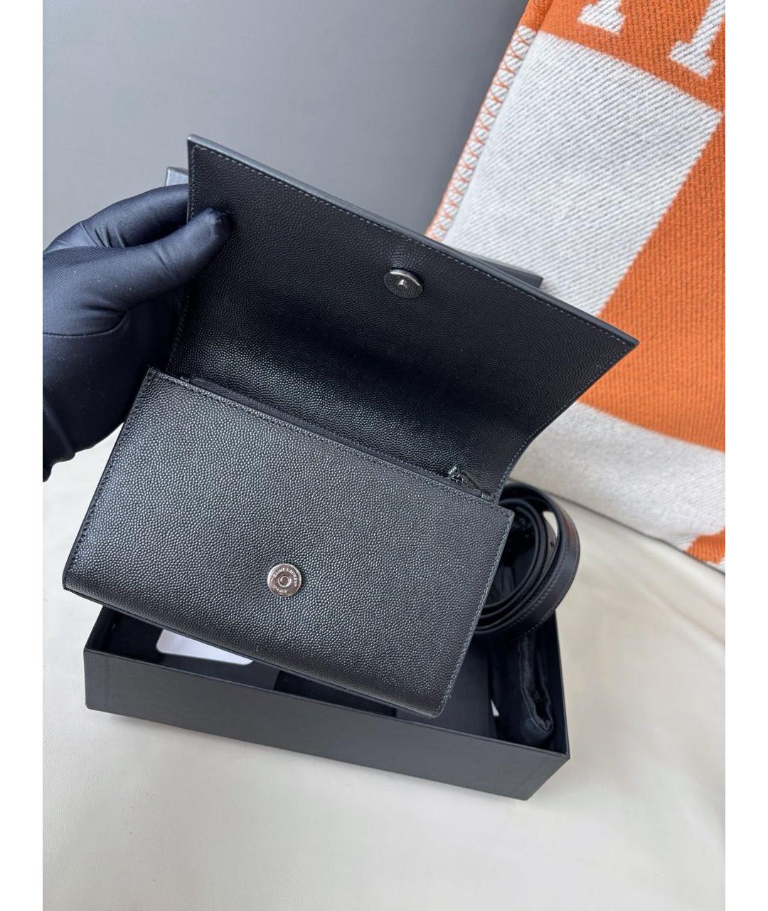 SAINT LAURENT Черная кожаная поясная сумка, фото 6