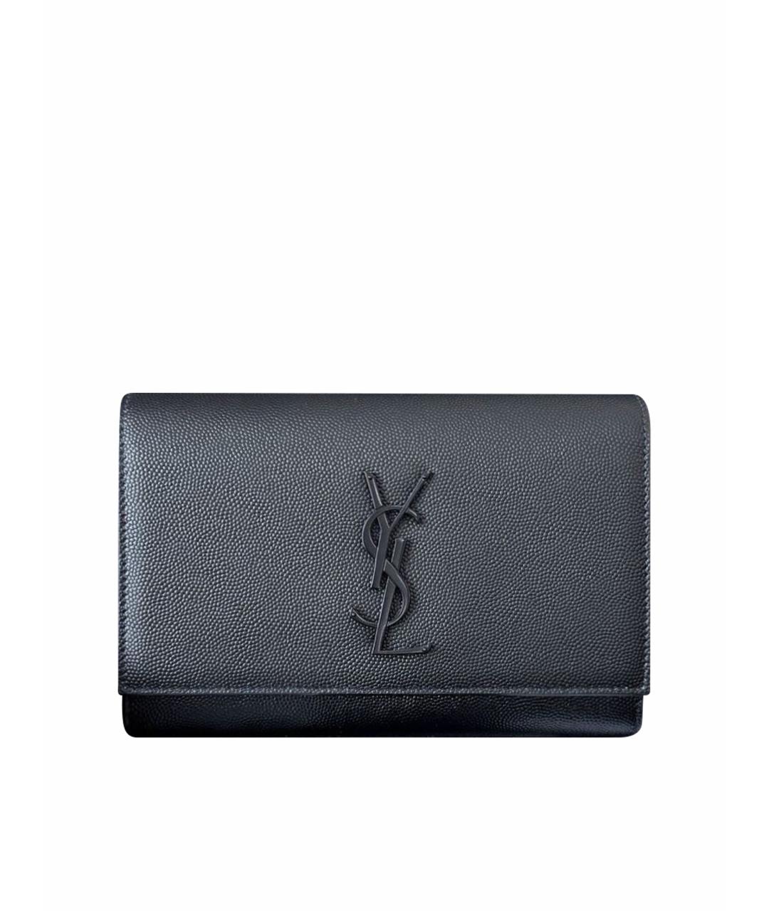 SAINT LAURENT Черная кожаная поясная сумка, фото 1