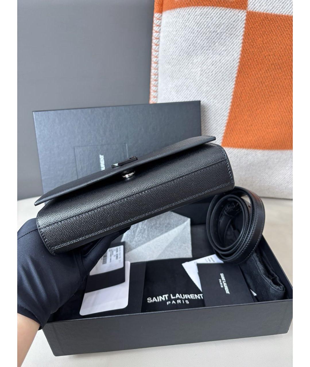 SAINT LAURENT Черная кожаная поясная сумка, фото 5