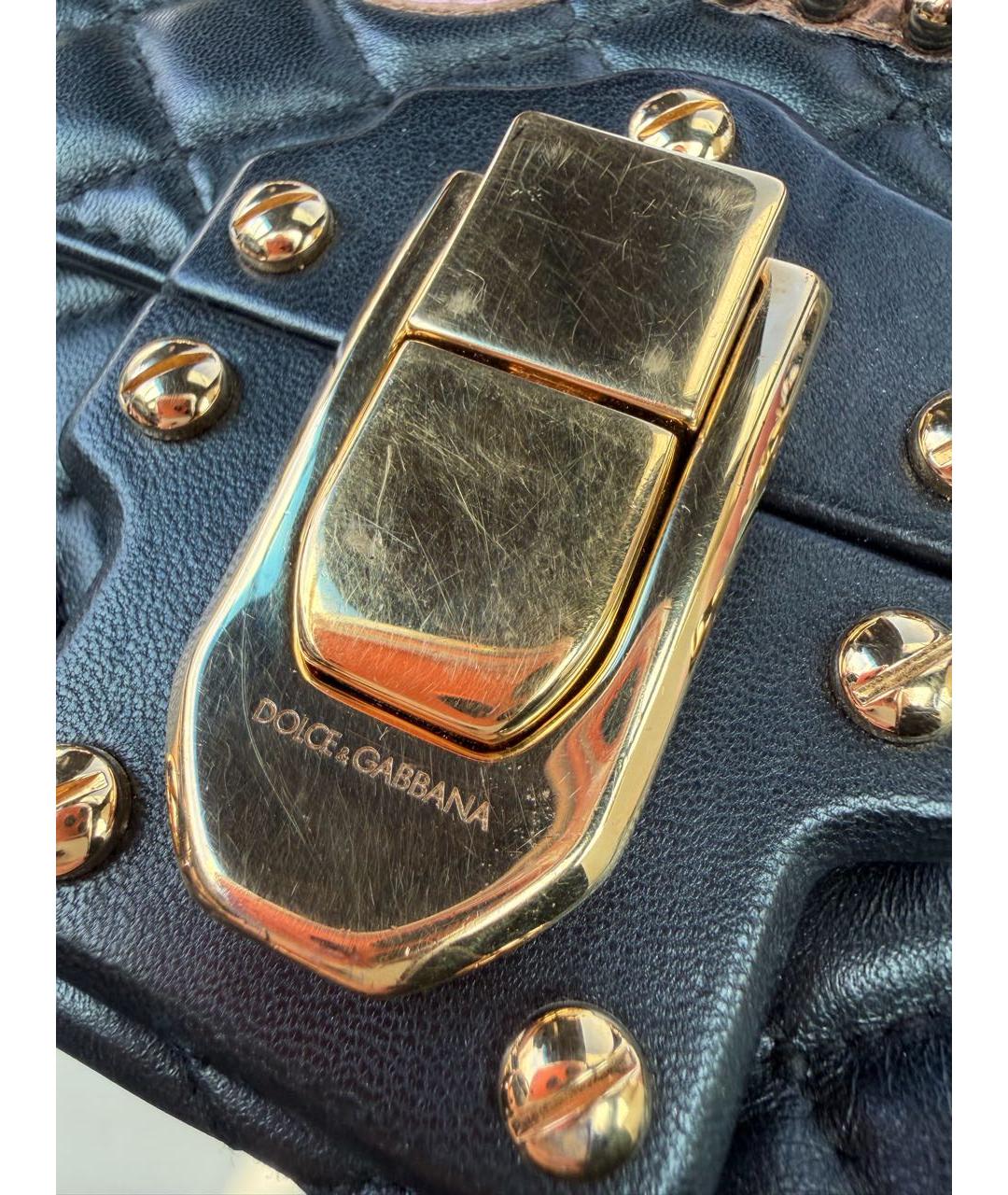 DOLCE&GABBANA Черная кожаная сумка через плечо, фото 4