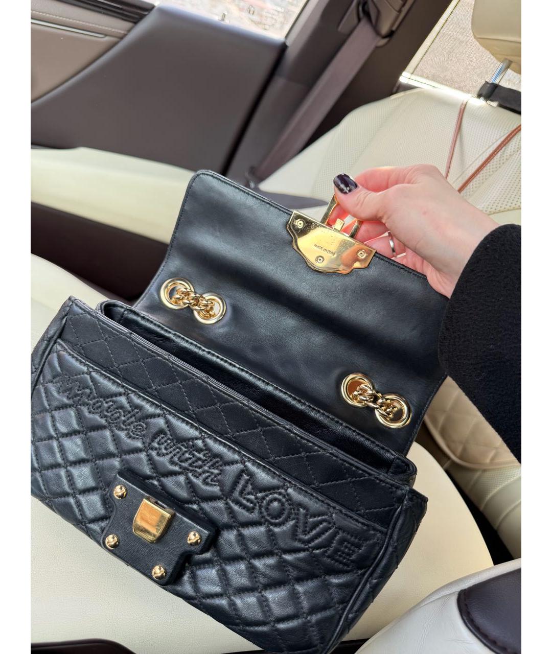 DOLCE&GABBANA Черная кожаная сумка через плечо, фото 6