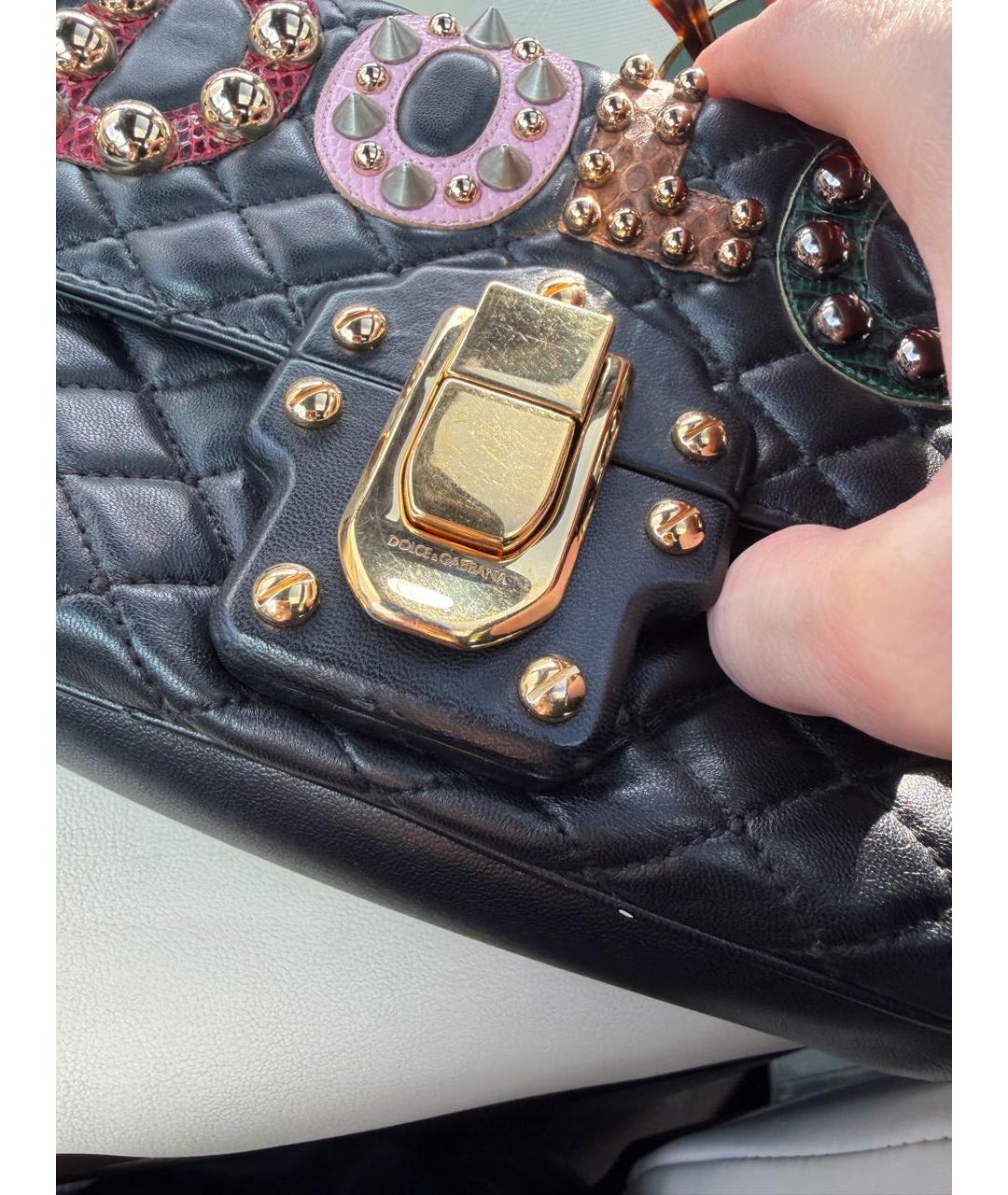 DOLCE&GABBANA Черная кожаная сумка через плечо, фото 5