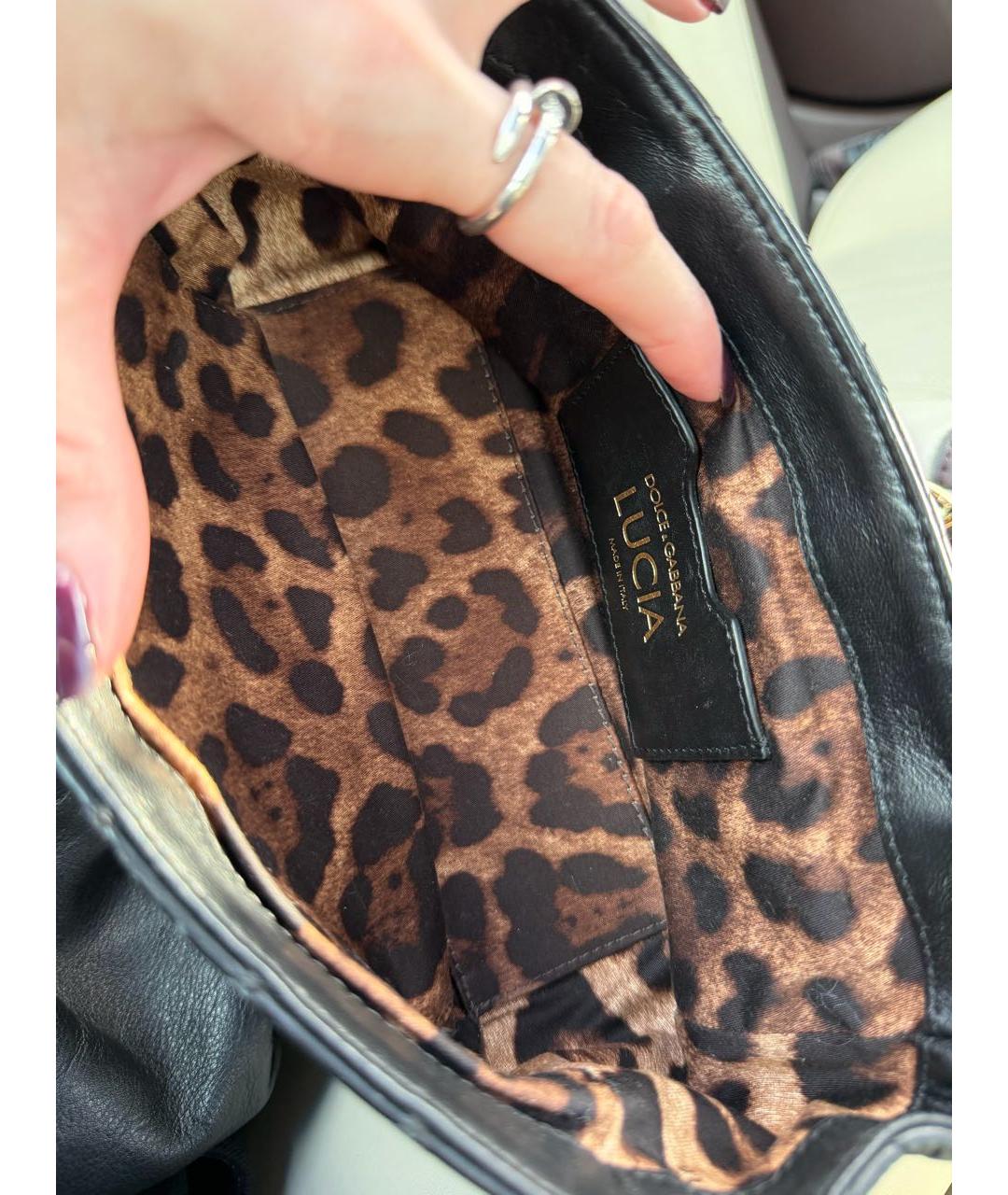 DOLCE&GABBANA Черная кожаная сумка через плечо, фото 8