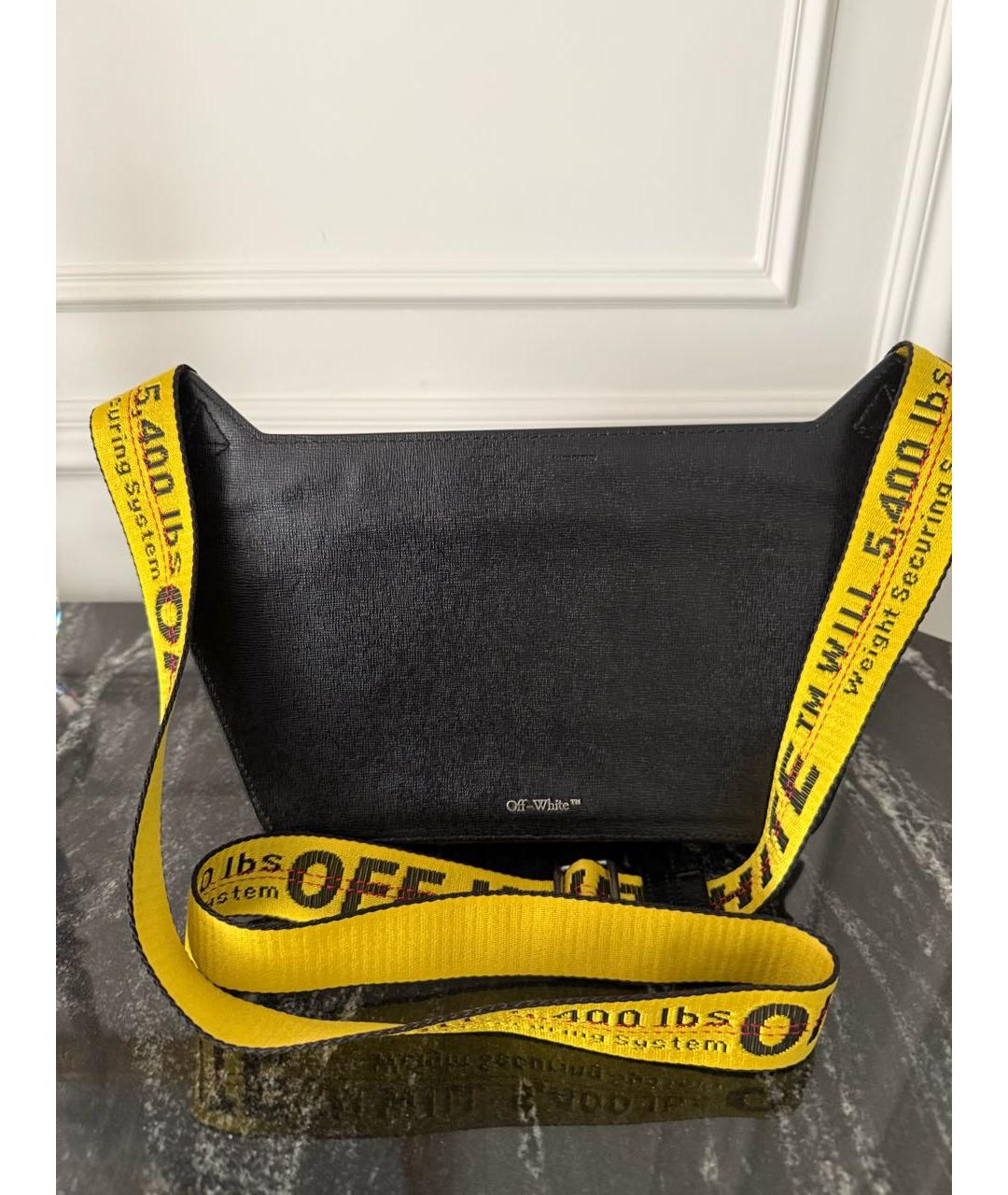 OFF-WHITE Черная кожаная сумка через плечо, фото 2