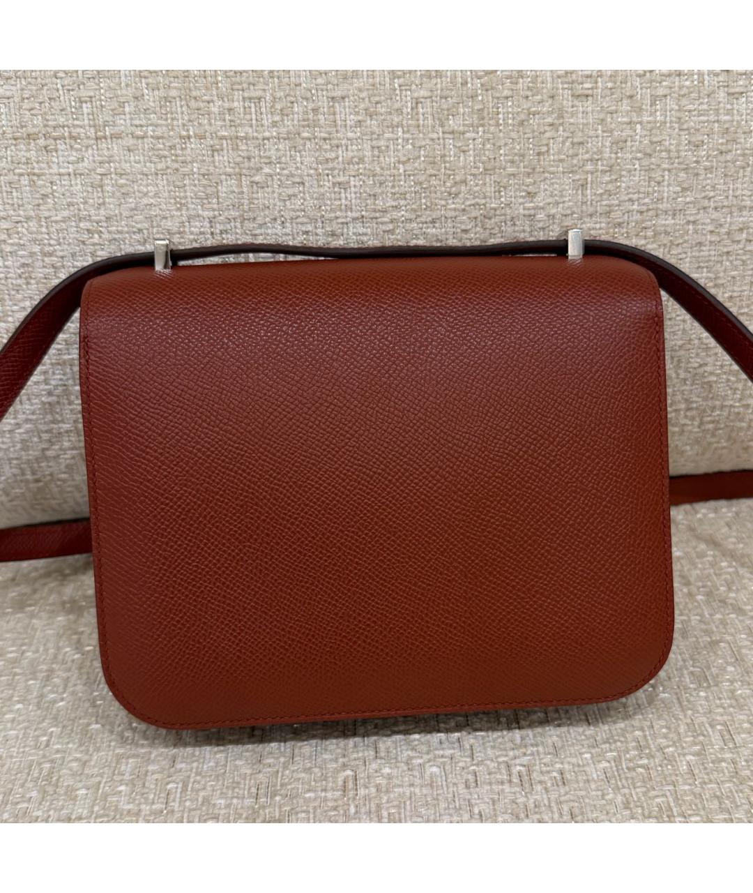 HERMES Бордовая кожаная сумка через плечо, фото 3