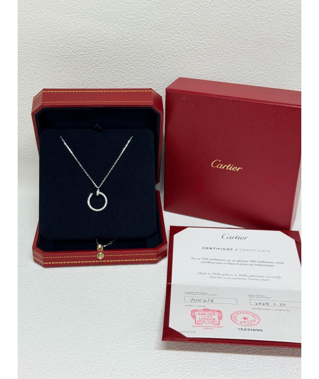 CARTIER Серебряное колье из белого золота, фото 2