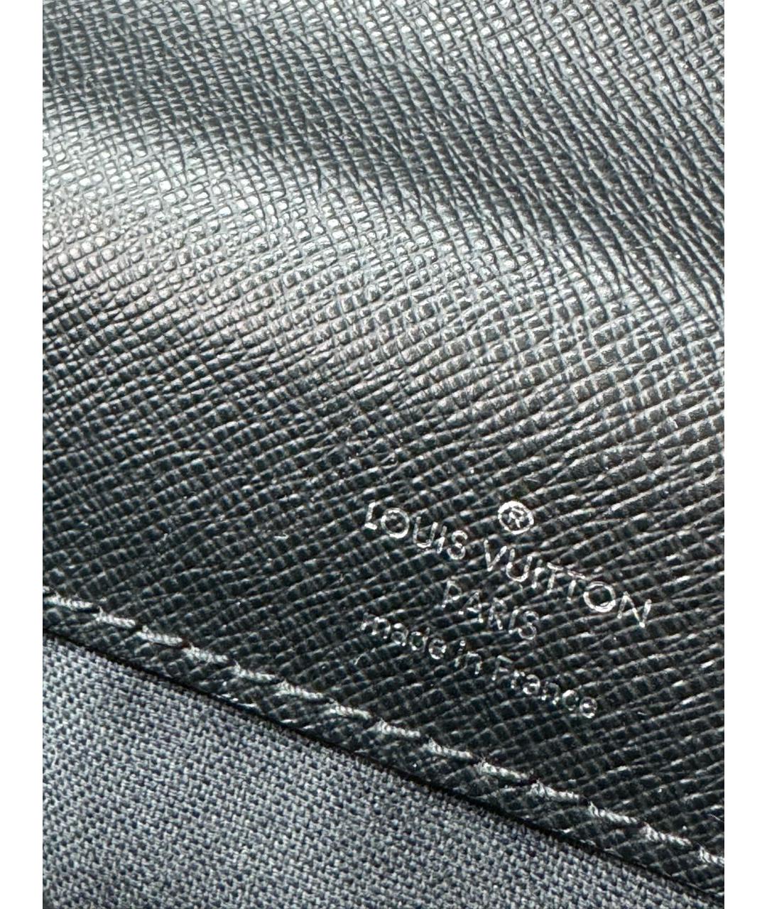 LOUIS VUITTON Черный кожаный портфель, фото 5