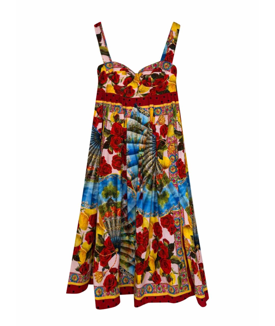 DOLCE&GABBANA Мульти хлопко-эластановый сарафан, фото 1