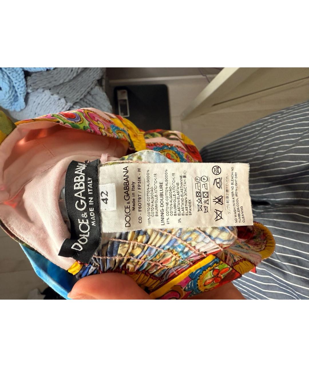 DOLCE&GABBANA Мульти хлопко-эластановый сарафан, фото 4