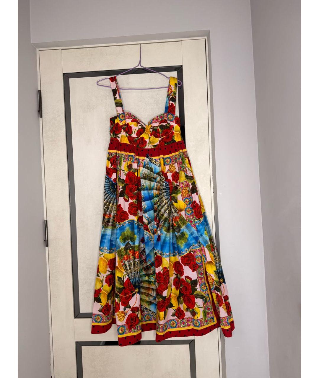 DOLCE&GABBANA Мульти хлопко-эластановый сарафан, фото 8