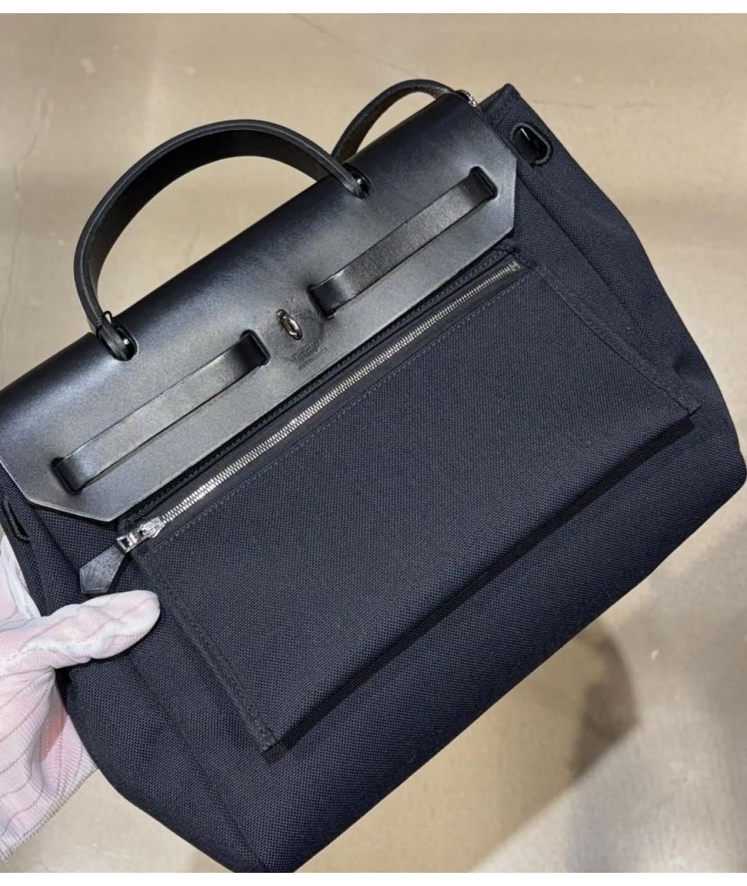 HERMES Черная тканевая сумка через плечо, фото 4