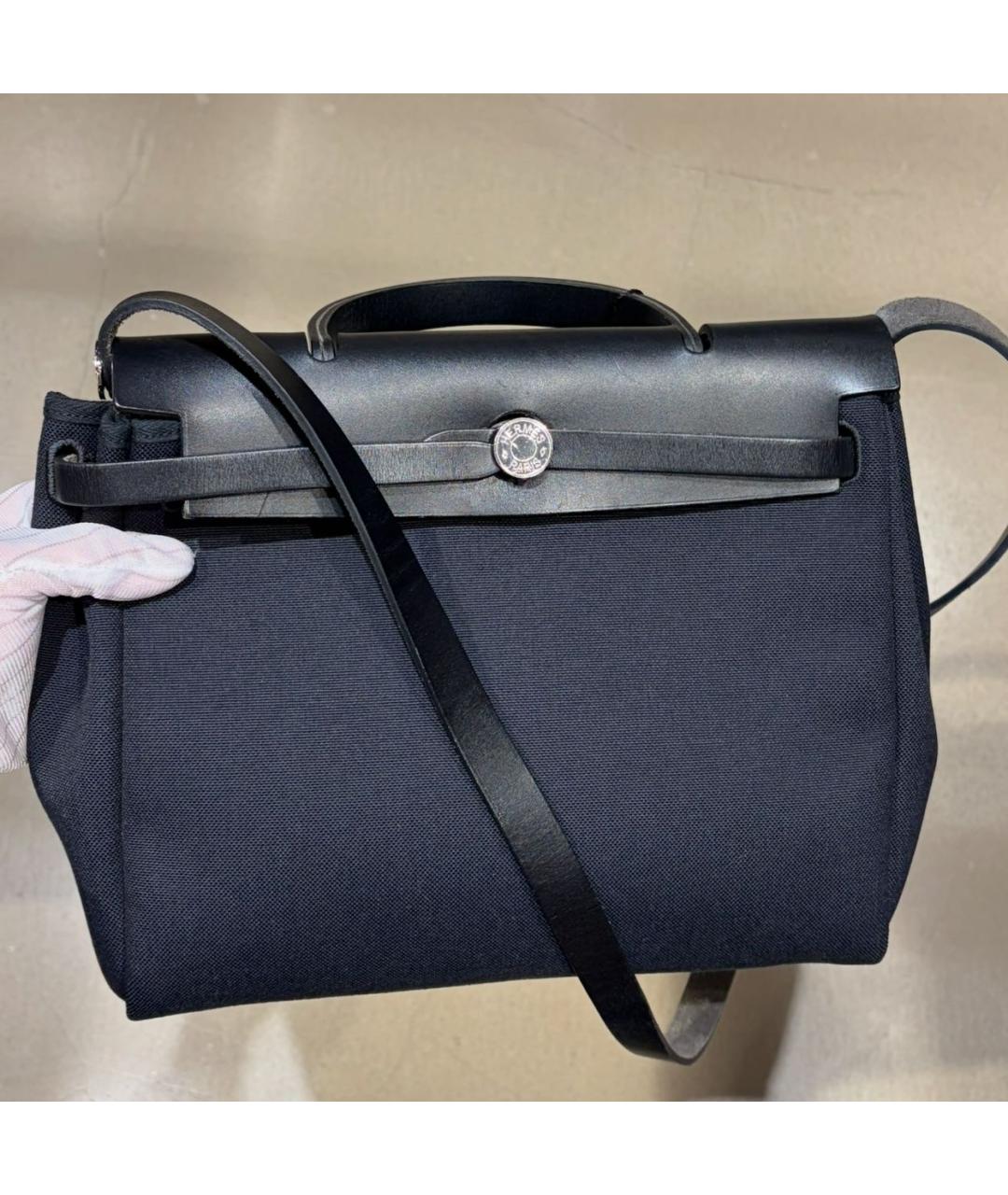 HERMES Черная тканевая сумка через плечо, фото 6