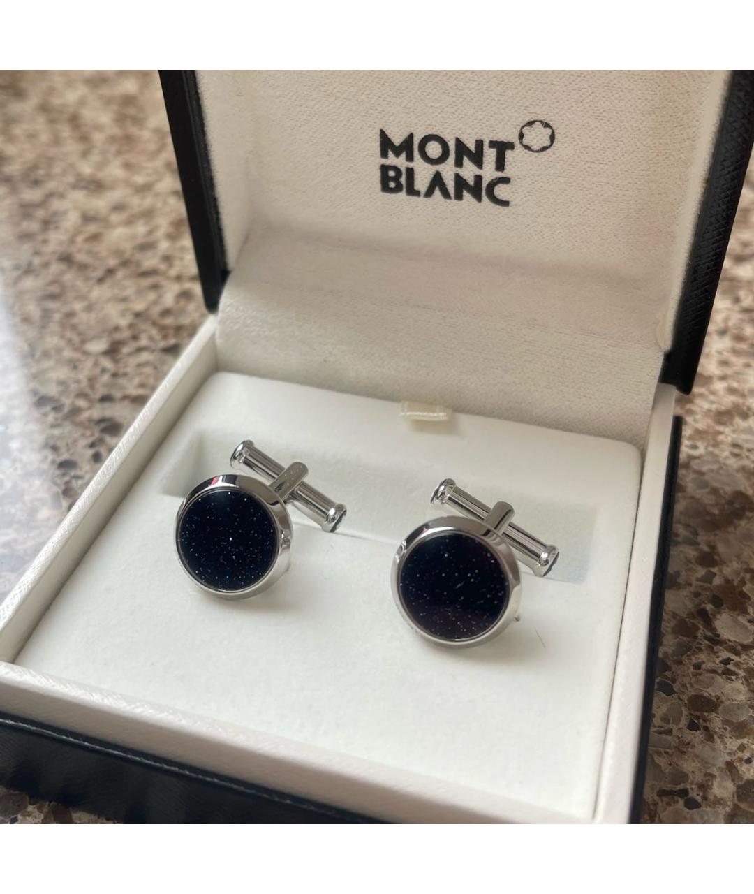 MONTBLANC Черные стеклянные запонки, фото 2