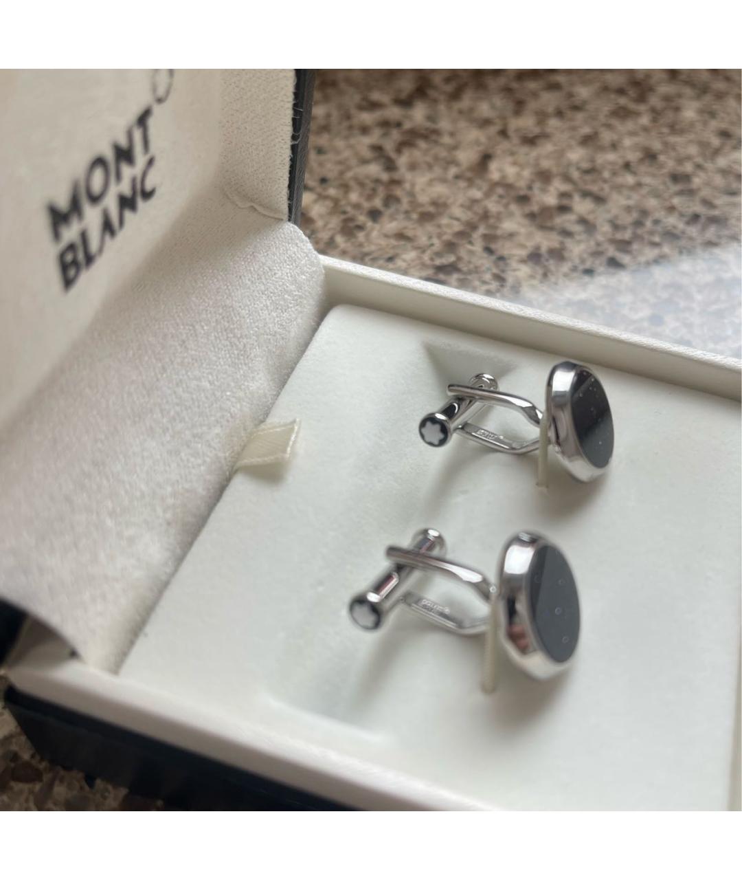 MONTBLANC Черные стеклянные запонки, фото 3