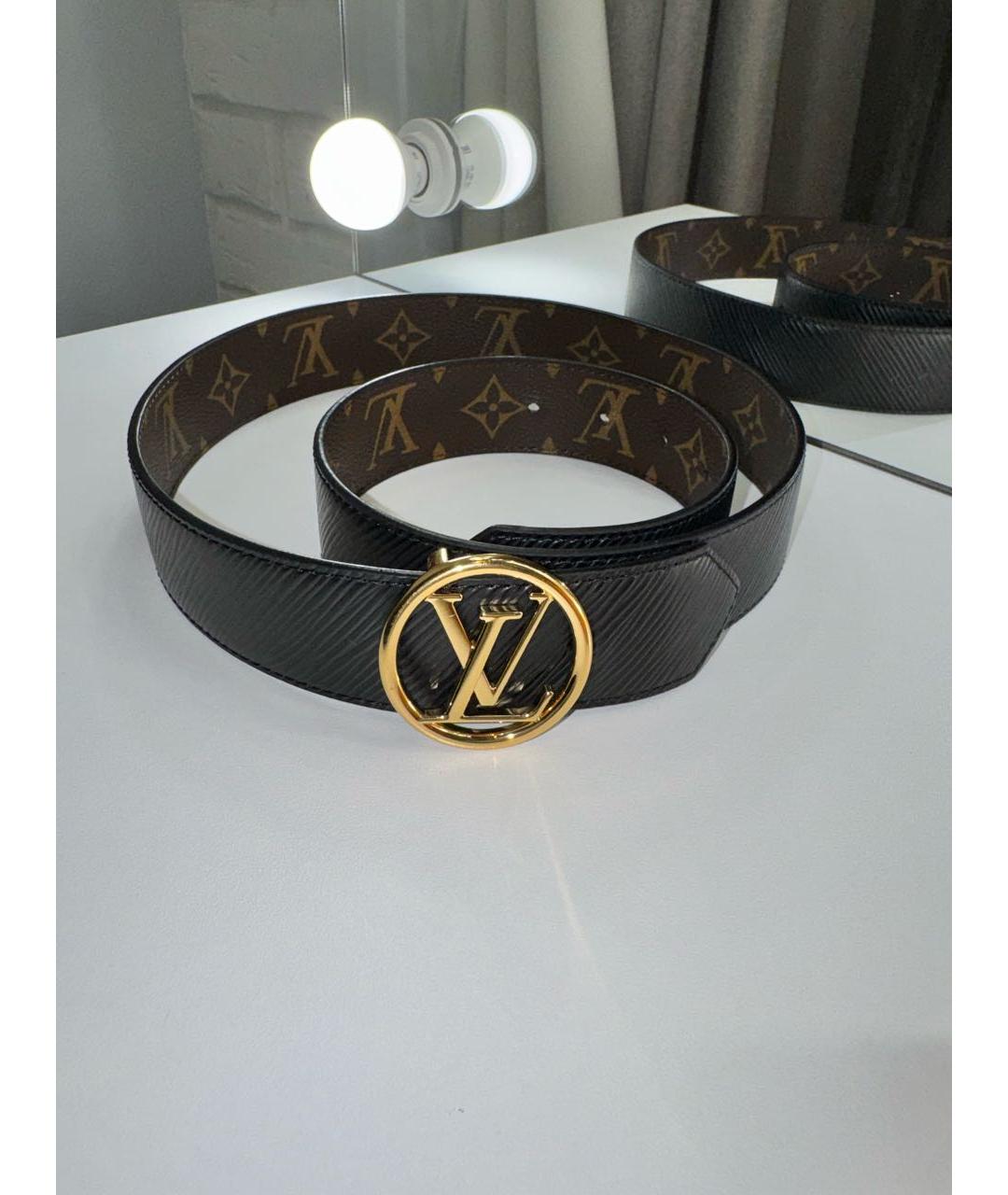 LOUIS VUITTON Черный ремень из искусственной кожи, фото 6