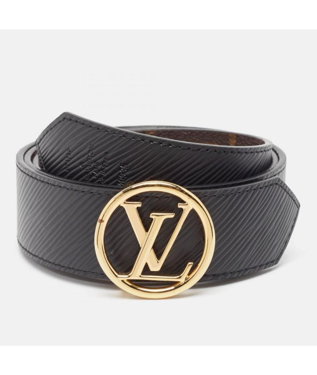 LOUIS VUITTON Черный ремень из искусственной кожи, фото 9