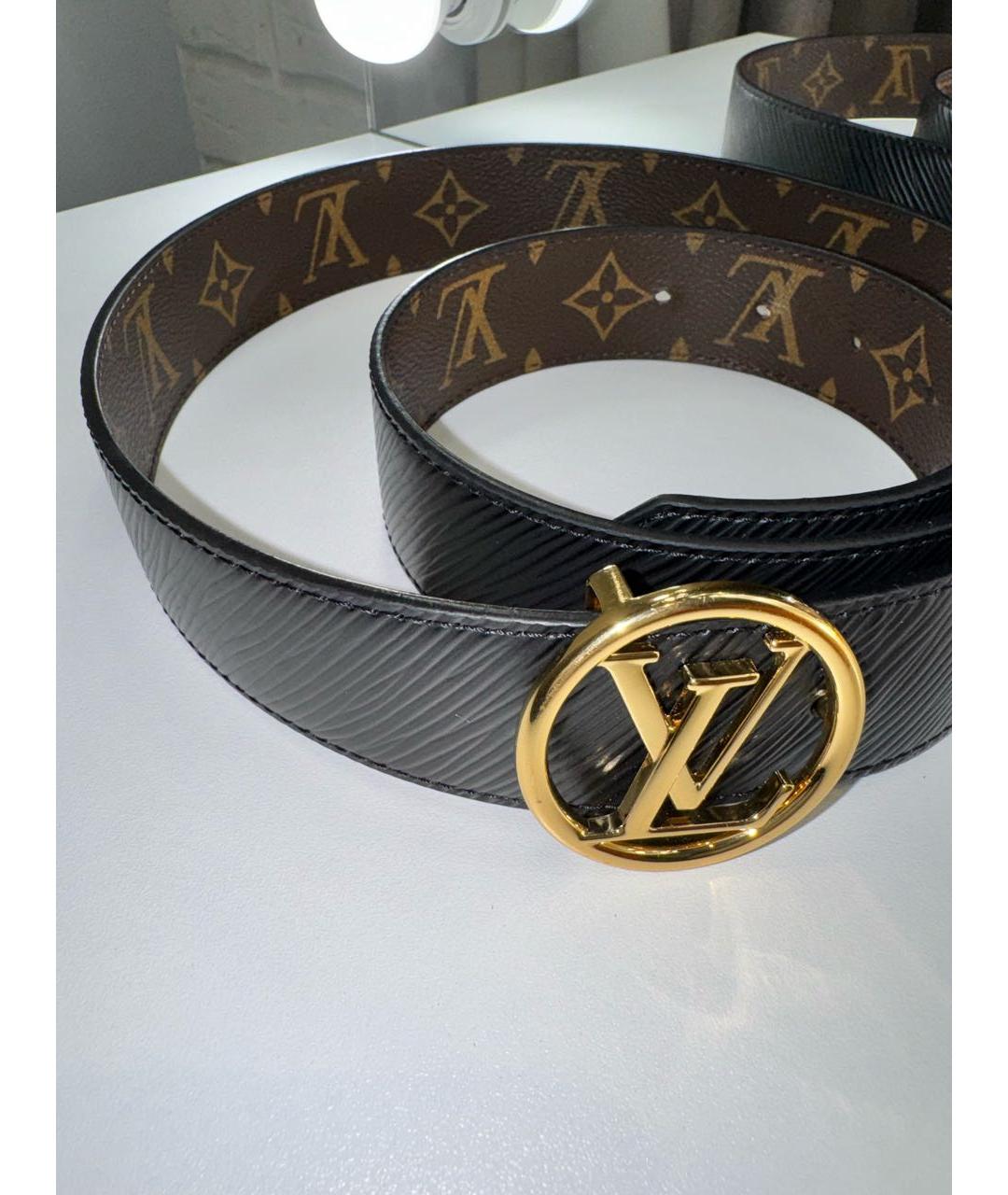 LOUIS VUITTON Черный ремень из искусственной кожи, фото 7