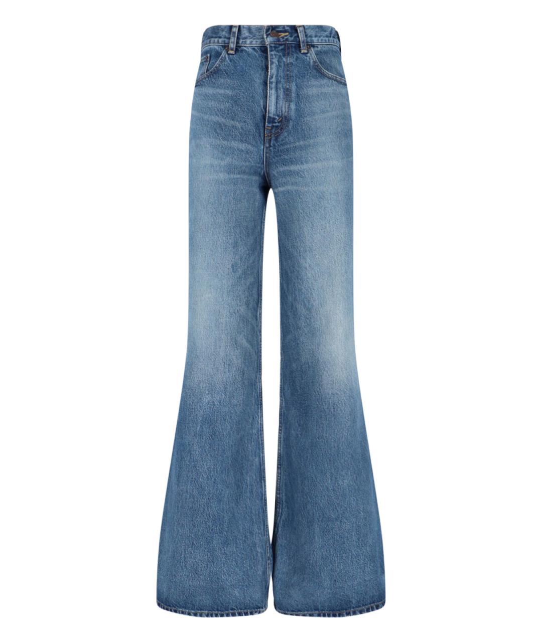 CELINE Синие хлопковые джинсы клеш, фото 1