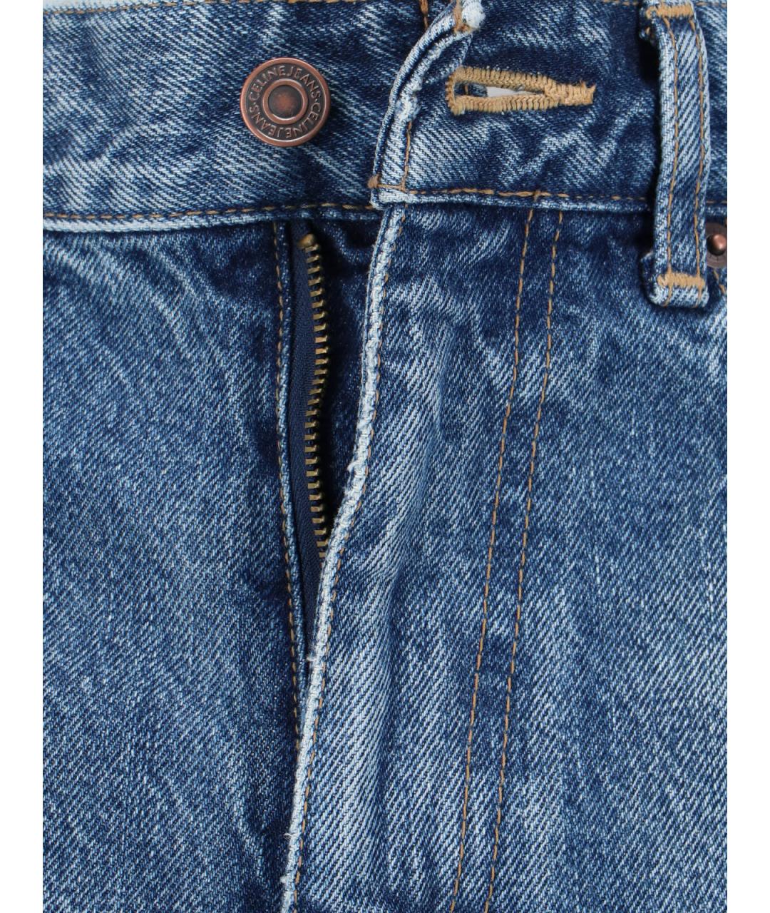 CELINE Синие хлопковые джинсы клеш, фото 5