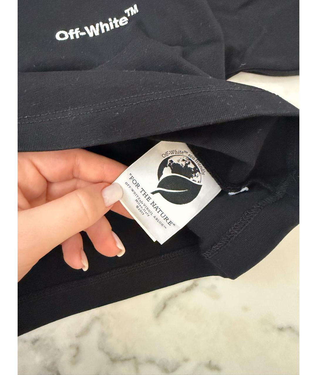 OFF-WHITE Черная хлопковая футболка, фото 4