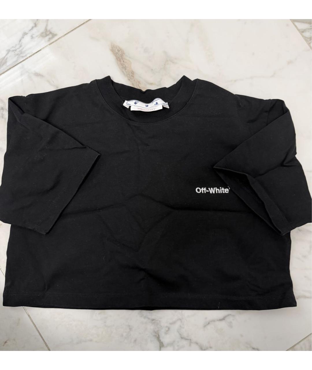 OFF-WHITE Черная хлопковая футболка, фото 5