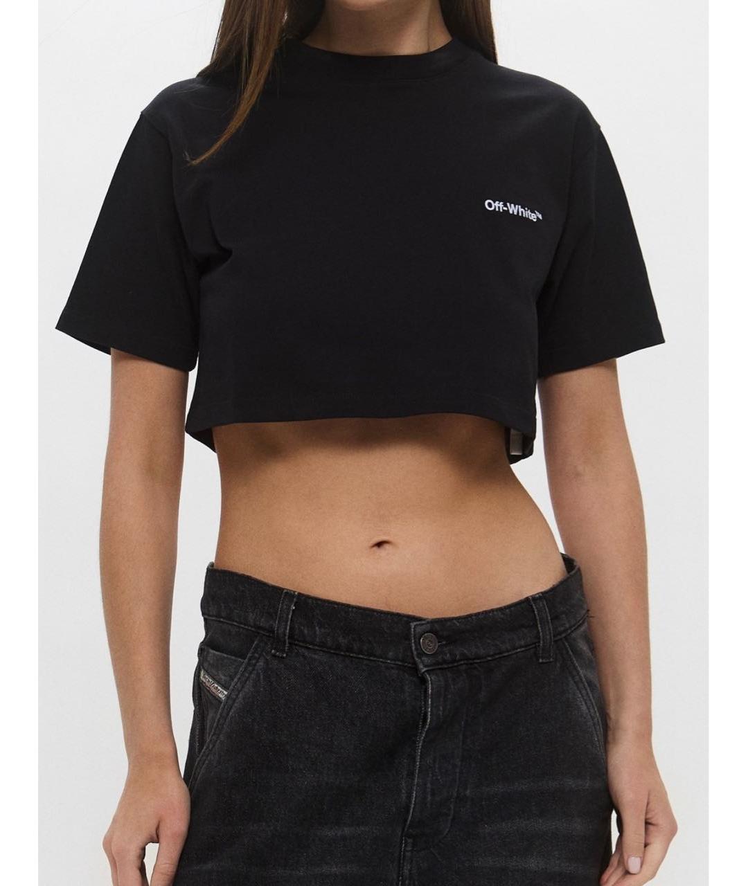 OFF-WHITE Черная хлопковая футболка, фото 2