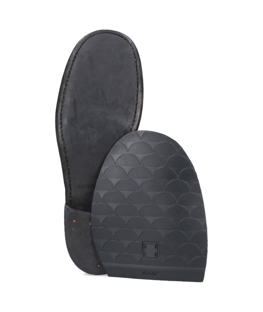 GUIDI Черные кожаные низкие ботинки, фото 5