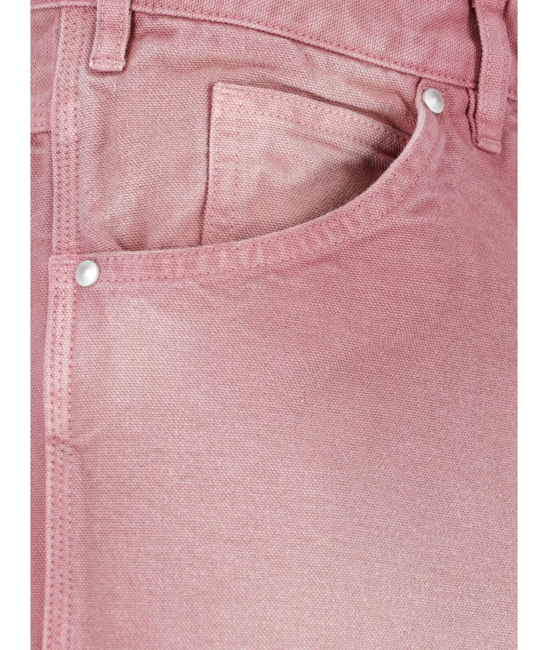 AURALEE Розовые хлопковые повседневные брюки, фото 5