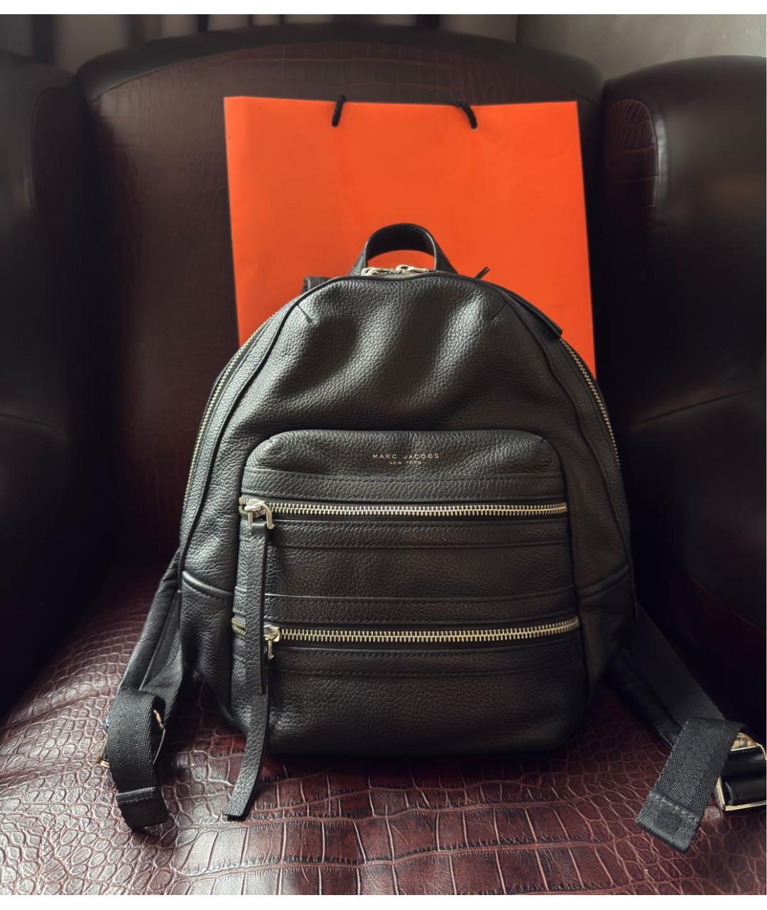 MARC JACOBS Черный кожаный рюкзак, фото 8